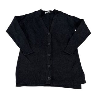 Madewell Charcoal Gray V-Neck Button-Front Cardigan Sweater - Size XS